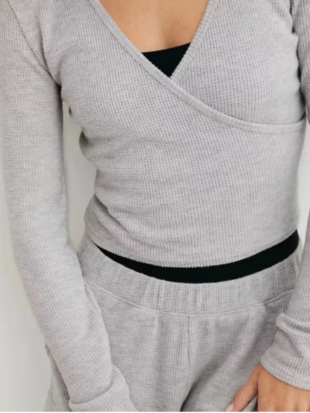 NWT Aerie Waffle Knit Wrap Top